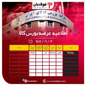 اطلاعیهٔ عرضهٔ بورس کالا/ عرضۀ ۱۲۱ هزار و ۱۴۷ تن از محصولات زنجیره فولاد اخبار بورس کالا